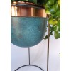 Handmade Copper Round Bottom Pot In Stand