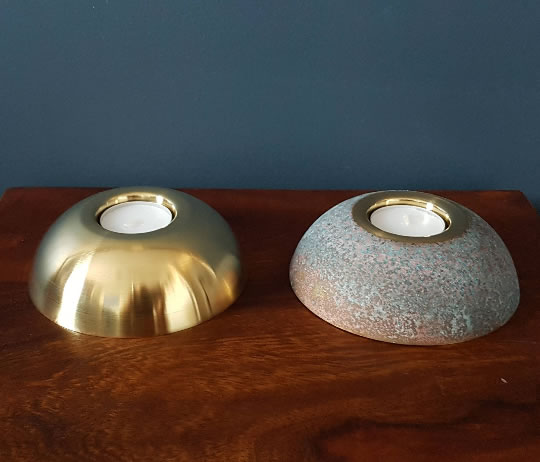 Set Of 3 Brass Tea Light Holders 