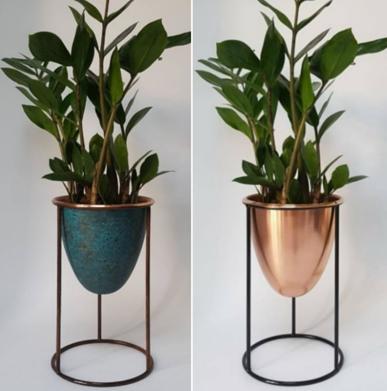 Handmade Copper Pot In Stand