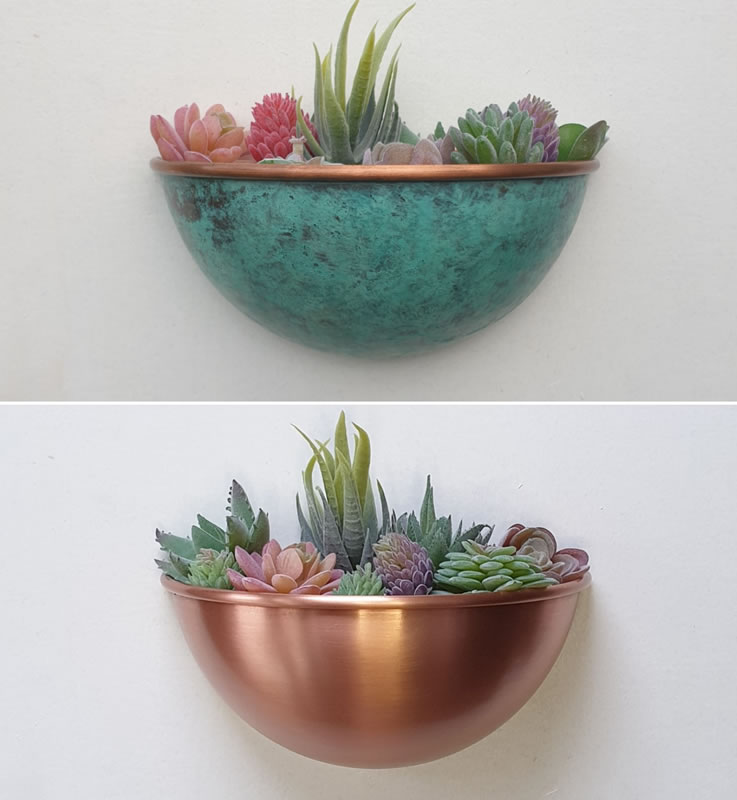 Handmade Solid Copper Wall Planter