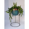 Handmade Copper Round Bottom Pot In Stand