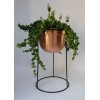 Handmade Copper Round Bottom Pot In Stand