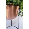 Handmade Copper Round Bottom Pot In Stand