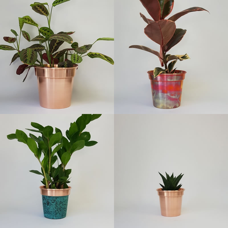 Handmade Solid Copper Plant Pots